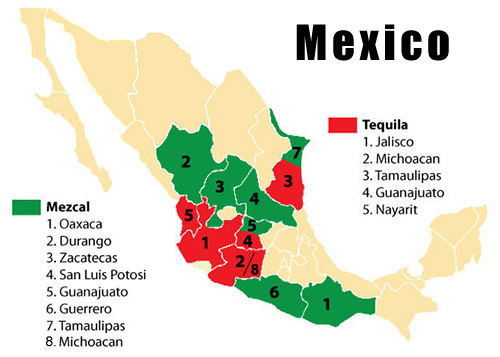 Mezcal & Tequila Map